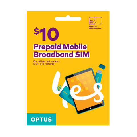 Optus $10 Prepaid Mobile Broadband SIM + Recharge Card | Kmart