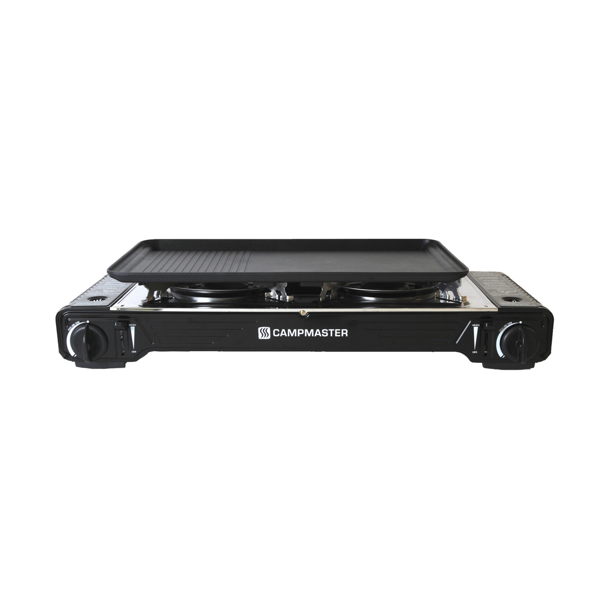 Campmaster Double Burner Butane Stove with Steel Plate Kmart