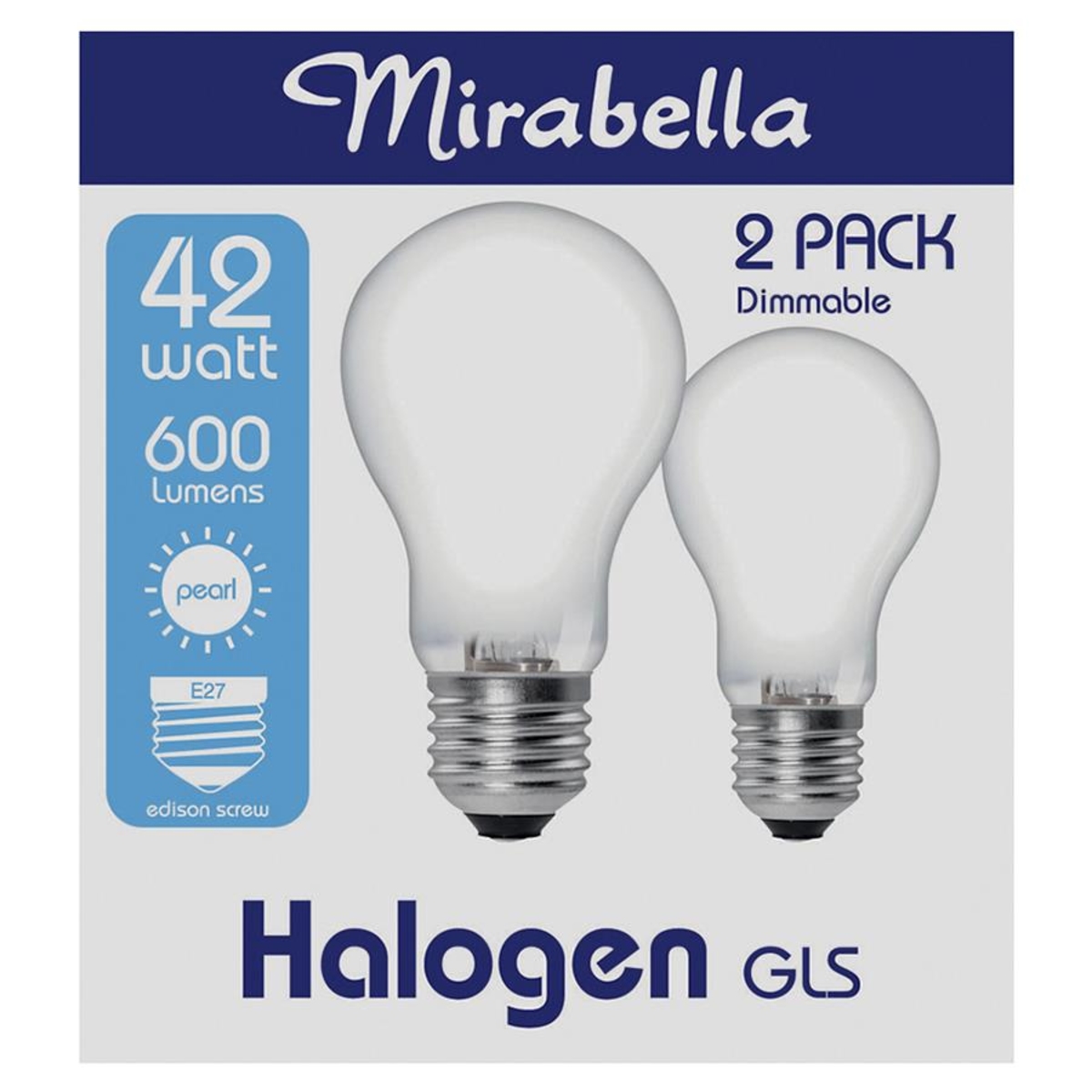 Mirabella 2 Pack E27 42W Dimmable Halogen GLS Bulb Kmart