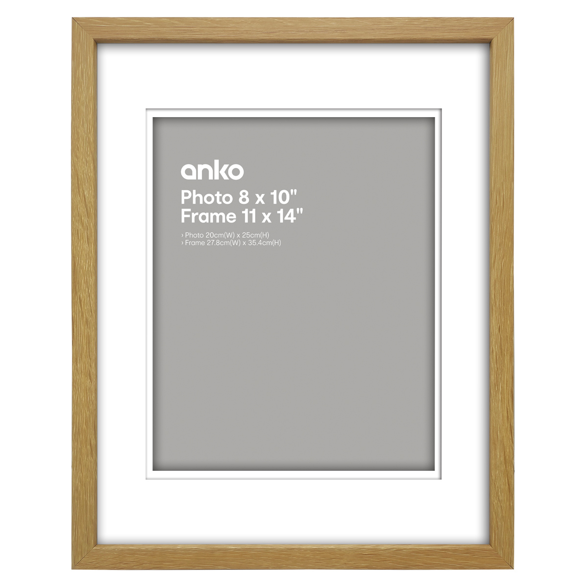 Photo Frame 8in. x 10in. (20cm x 25cm), Oak Kmart