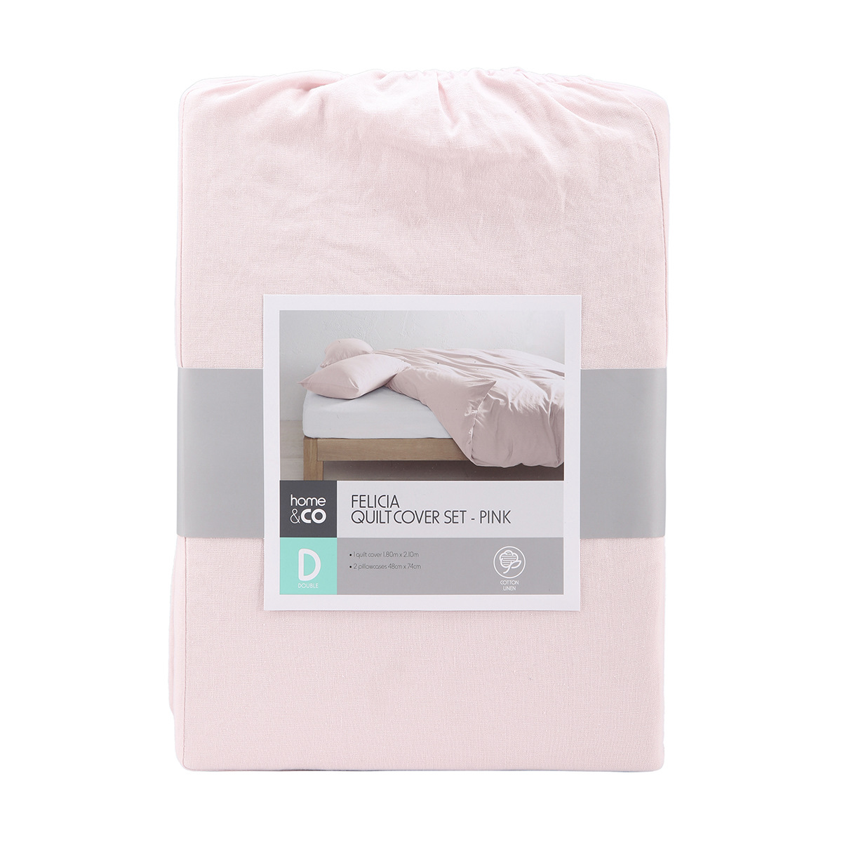 Felicia Quilt Cover Set Double Bed, Pink Kmart