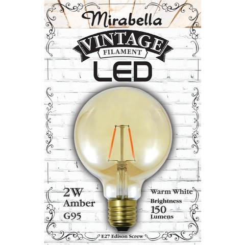 Mirabella E27 G95 2w Vintage Style Filament Amber Bulb Kmart - code for light bulb relumination roblox