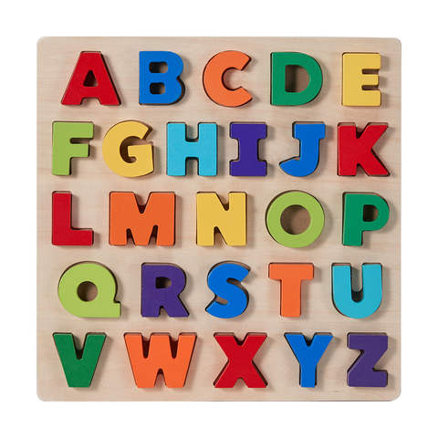 wooden alphabet puzzle board