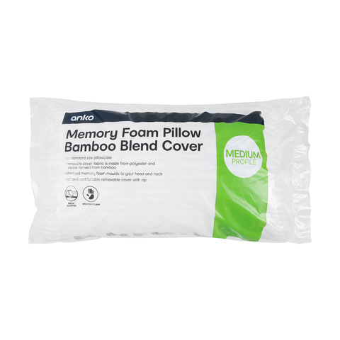 Memory Foam Pillow With Bamboo Blend Cover Kmart