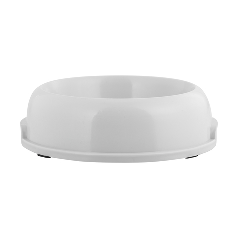 white dog bowl