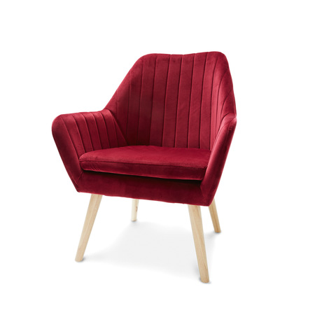 Pleated Velvet Chair Claret