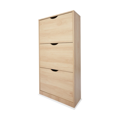 3 Compartment Oak Look Shoe Cabinet | Kmart
