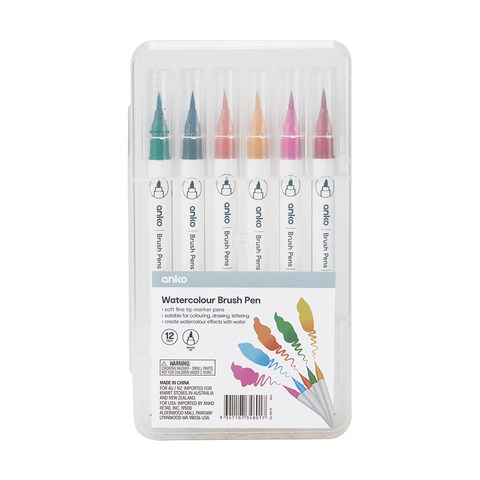 12 Pack Watercolour Brush Pen | Kmart