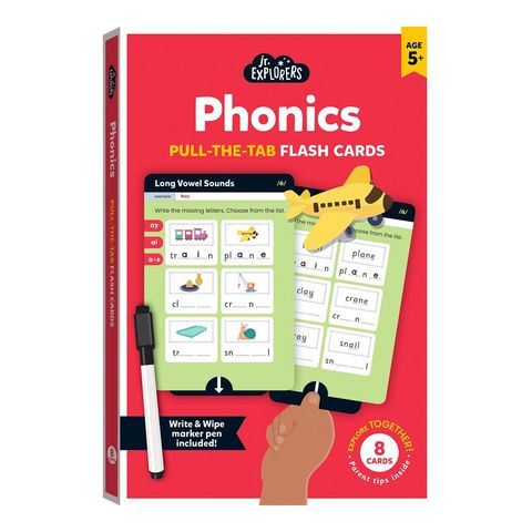 Junior Explorers Phonics Pull The Tab Flash Cards Kmart