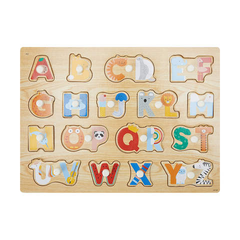 wooden alphabet peg puzzle
