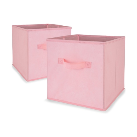 2 Pack Collapsible Storage Cubes Pink Kmart