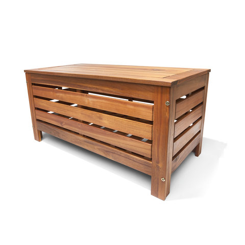 Timber Storage Bench Brown