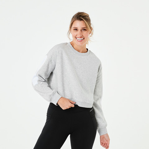 women's grey crew neck sweatshirt