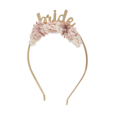 Bride Floral Crown Headband - pink flower crown roblox pink flowers flower crown flowers