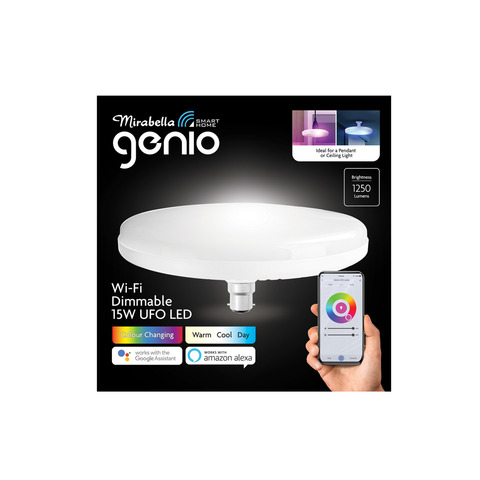 Mirabella Genio Smart Home Wi Fi Dimmable 15w Ufo Led Light Kmart - ufo works roblox