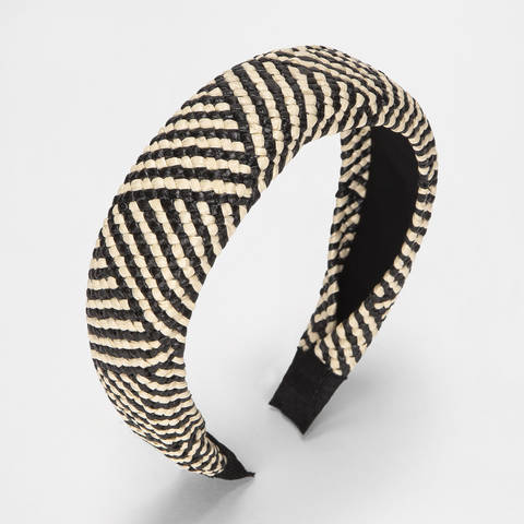 Rattan Look Headband - Natural and Black Pattern | Kmart