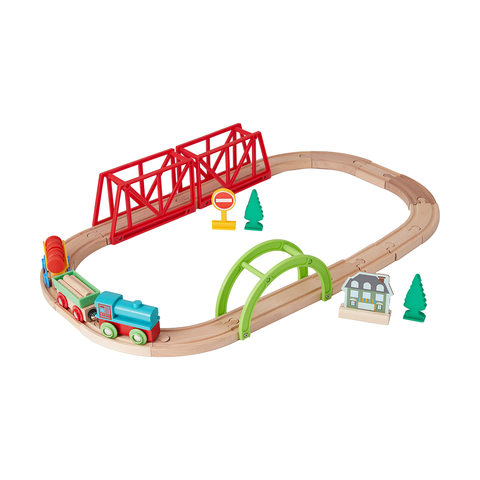 30 Piece Wooden Train Set | Kmart