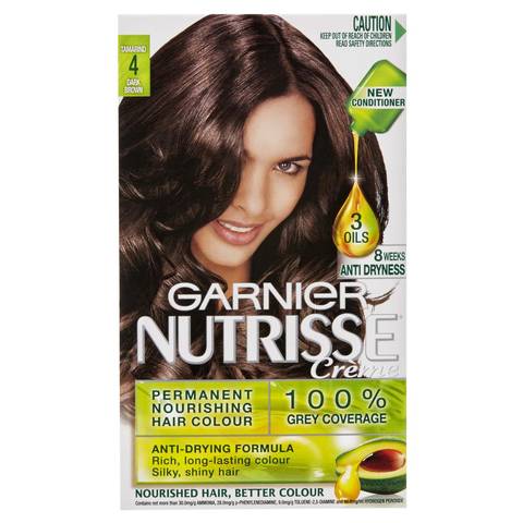 Garnier Nutrisse Creme Permanent Hair Colour 4 Tamarind Dark Brown Kmart - garnier roblox