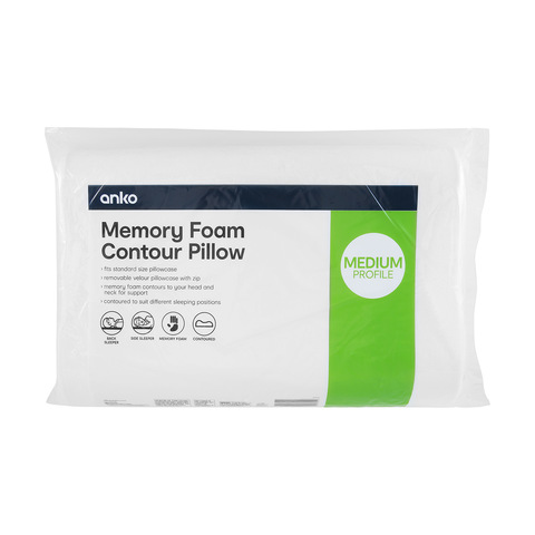 Memory Foam Contour Pillow Medium Profile Kmart