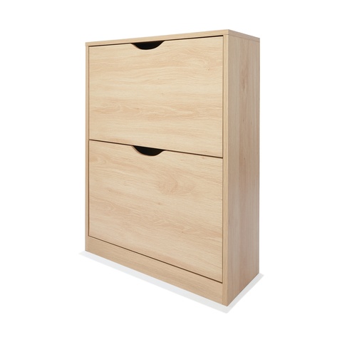 2 Compartment Oak Look Shoe Cabinet | Kmart
