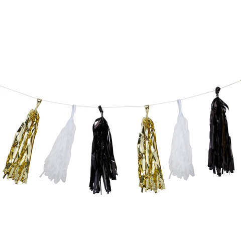 metallic tassel garland