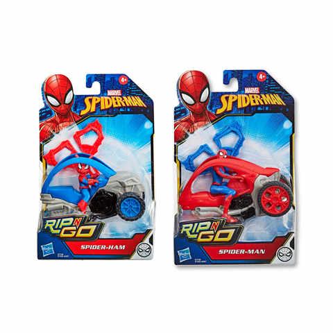 Marvel Spider Man Rip N Go Action Figure And Stunt Vehicle Assorted Kmart - spider ham hat roblox