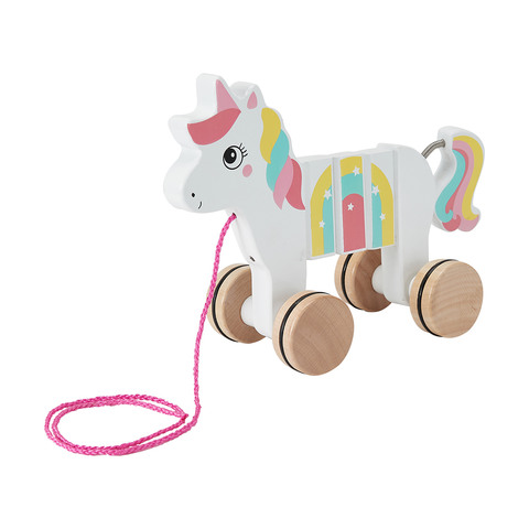 Wooden Pull Along Unicorn | Kmart