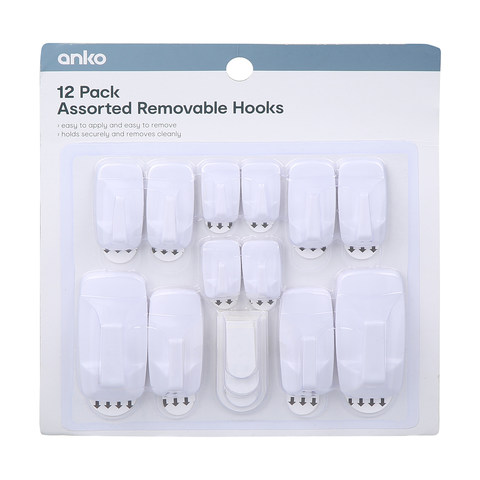 Assorted Removable Hooks - Pack of 12 | Kmart