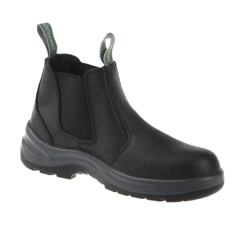 black slip on safety boots