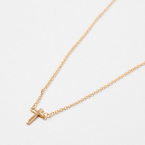 Gold Plated Sterling Silver Mini Cross Necklace Kmart - silver cross chain roblox