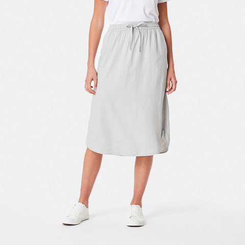 Drawstring Linen Blend Midi Skirt - Kmart