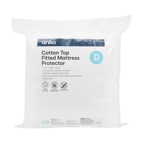 Cotton Top Fitted Mattress Protector Double Bed Kmart