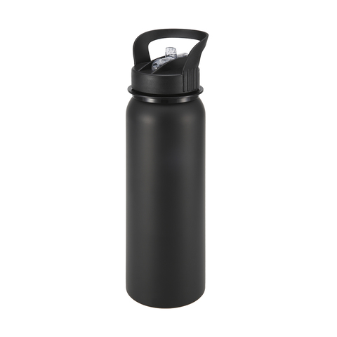 750ml Stainless Steel Drink Bottle with Sipper - Black | Kmart