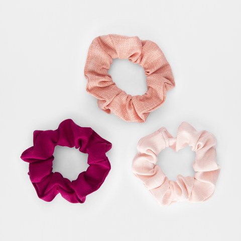 3 Pack Faint Stripe Scrunchies | Kmart