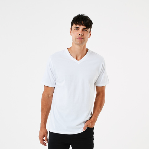 white v neck tee