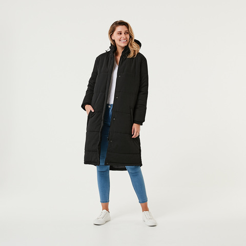 womens longline puffer jacket australia