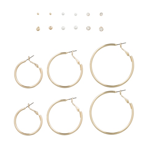 9 Pack Stud Hoop Earrings Kmart - free roblox earrings
