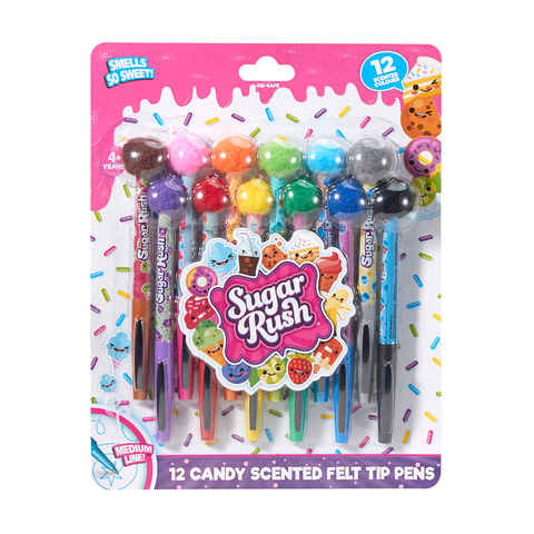 12 Pack Sugar Rush Candy Scented Felt Tip Pens Kmart - new candy rush roblox