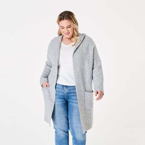 long sleeve hooded cardigan