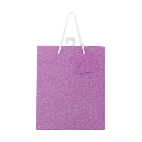 purple glitter gift bags