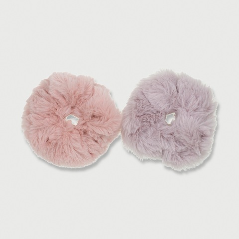 2 Pack Fur Look Scrunchie Pink Lilac Kmart - short pink fluffy hair roblox