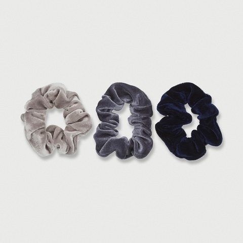 3 Pack Velvet Scrunchies Blue Kmart - doll hair blue side bun roblox