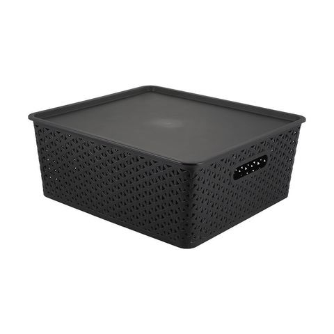 flat storage boxes with lids