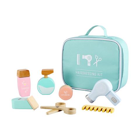 wooden toy hairdressing set
