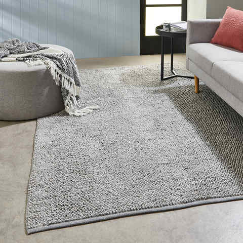 Bobble Rug Grey Large | Kmart