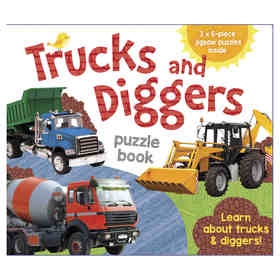 Trucks & Diggers Puzzle Book | Kmart