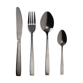 16 Piece Black Cutlery Set | Kmart