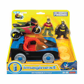 Action Figures Kmart - imaginext dc super friends batmobile cycle pack