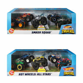 Hot Wheels Monster Trucks 1 64 Scale Demolition Doubles Assorted Kmart - bad boy monster truck logo roblox